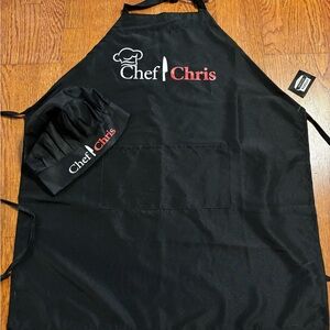 Black Apron and chefs  Hat Set/ Chef Chris